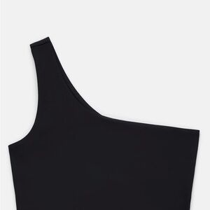 Girlfriend Collective Black One-Shoulder Top